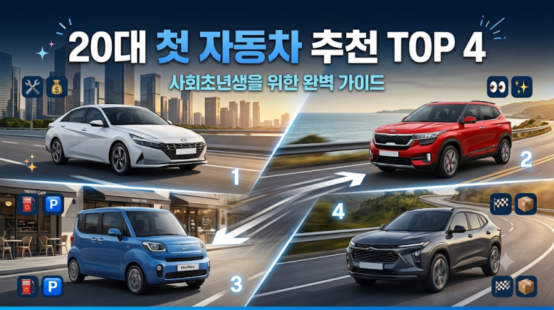 20대 사회초년생 첫차 추천 TOP 4 & 현실적인 유지비 가이드
