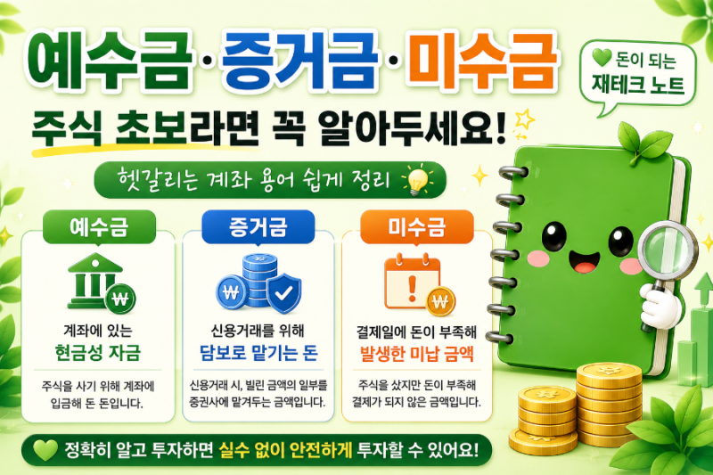 예수금·증거금·미수금 차이｜주식 초보자가 꼭 알아야 할 계좌 용어