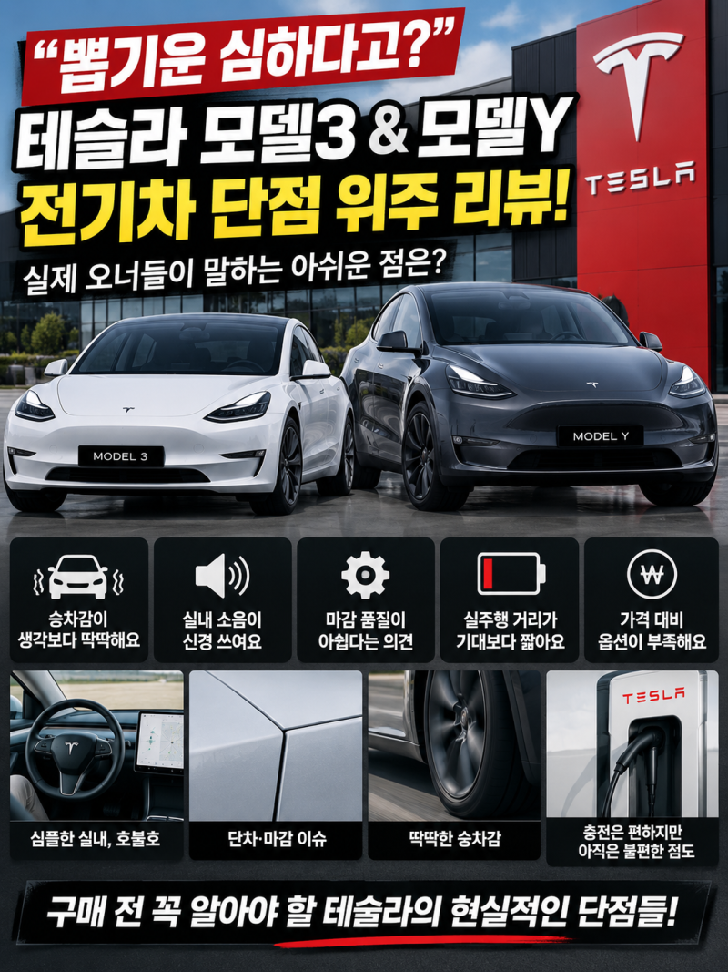 테슬라 모델3 모델Y 단점 총정리｜뽑기운·승차감·AS, 사기 전에 꼭 알아볼 것