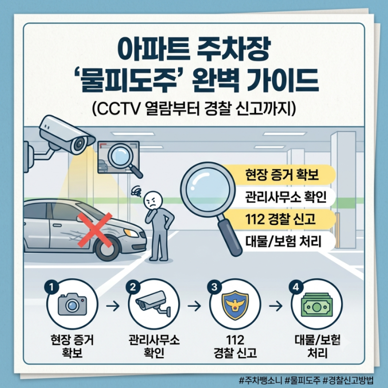 아파트 주차 뺑소니 당했을 때 대처법 총정리! CCTV 열람부터 경찰 신고, 보험 처리까지 완벽 ....