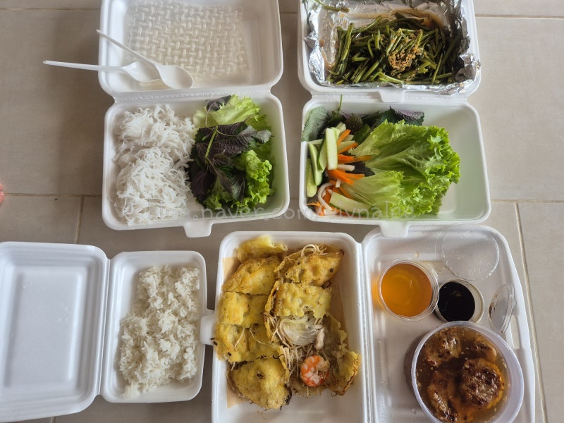 푸꾸옥 배달맛집 반쎄오 꾸오이3 그랩으로 반쎄오 분짜 숙소 배달 후기