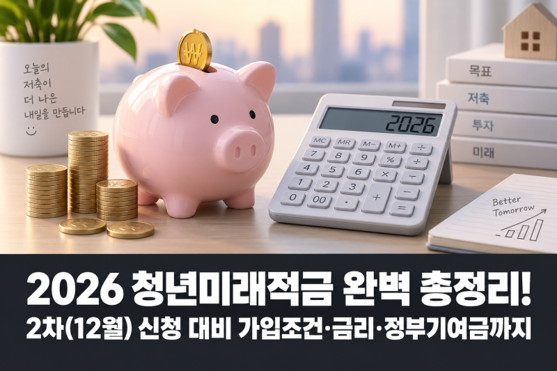 2026 청년미래적금 완벽 총정리! 2차(12월) 신청 대비 가입조건·금리·정부기여금까지