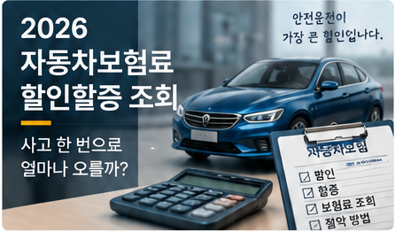 자동차보험료 할인할증 조회, 사고 나면 보험료 얼마나 오를까?