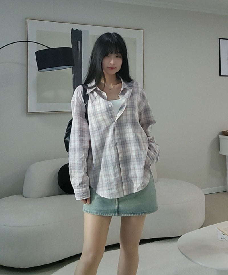 가을 여자 오버핏 체크 셔츠 추천템! 마인드브릿지 남방 내돈내산 후기