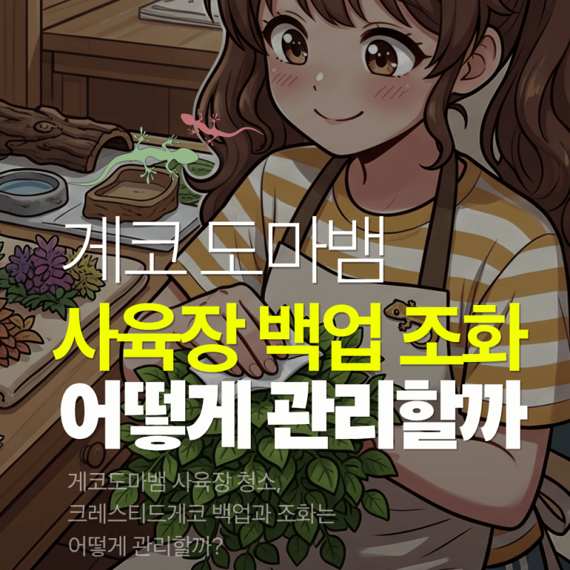 게코 도마뱀 사육장 청소, 크레스티드게코 백업과 조화는 어떻게 관리할까?