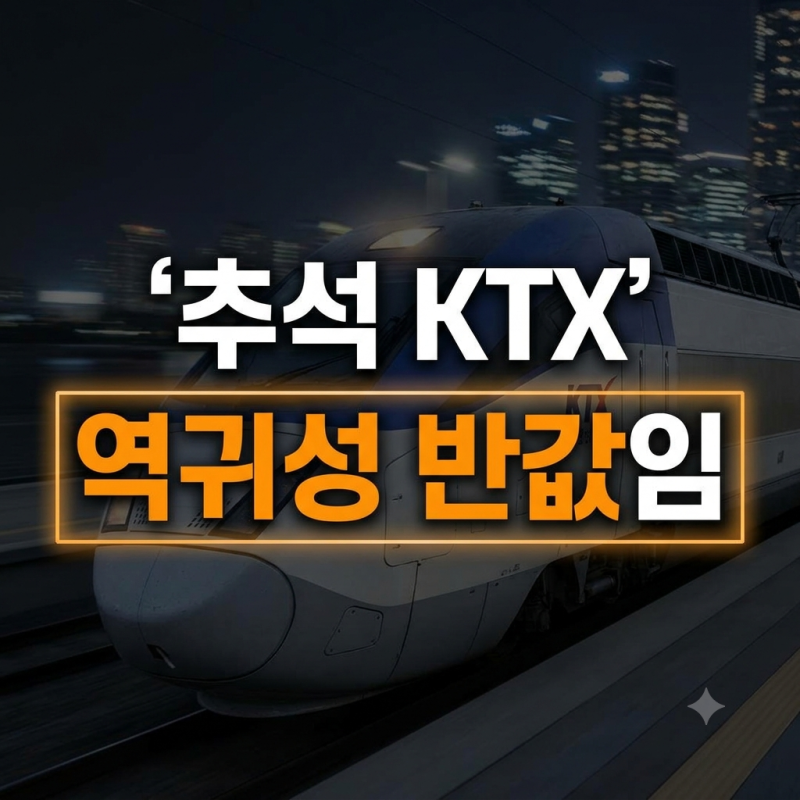 2026 추석 KTX 역귀성 할인 30~50% — 어떤 열차가 할인되나? 예매 방법까지 총정리