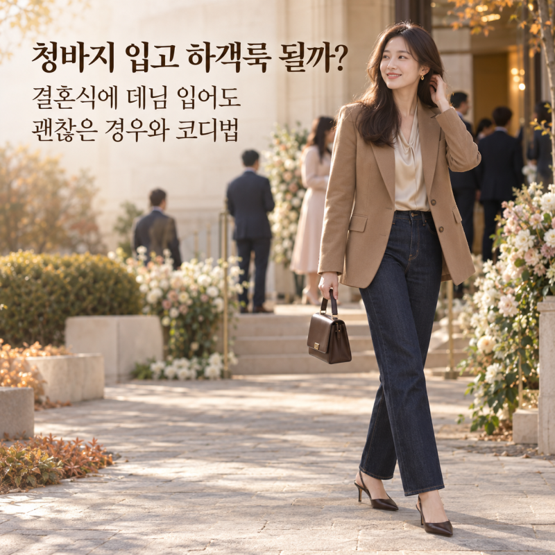 청바지 입고 하객룩 될까? 결혼식에 데님 입어도 괜찮은 경우와 코디법