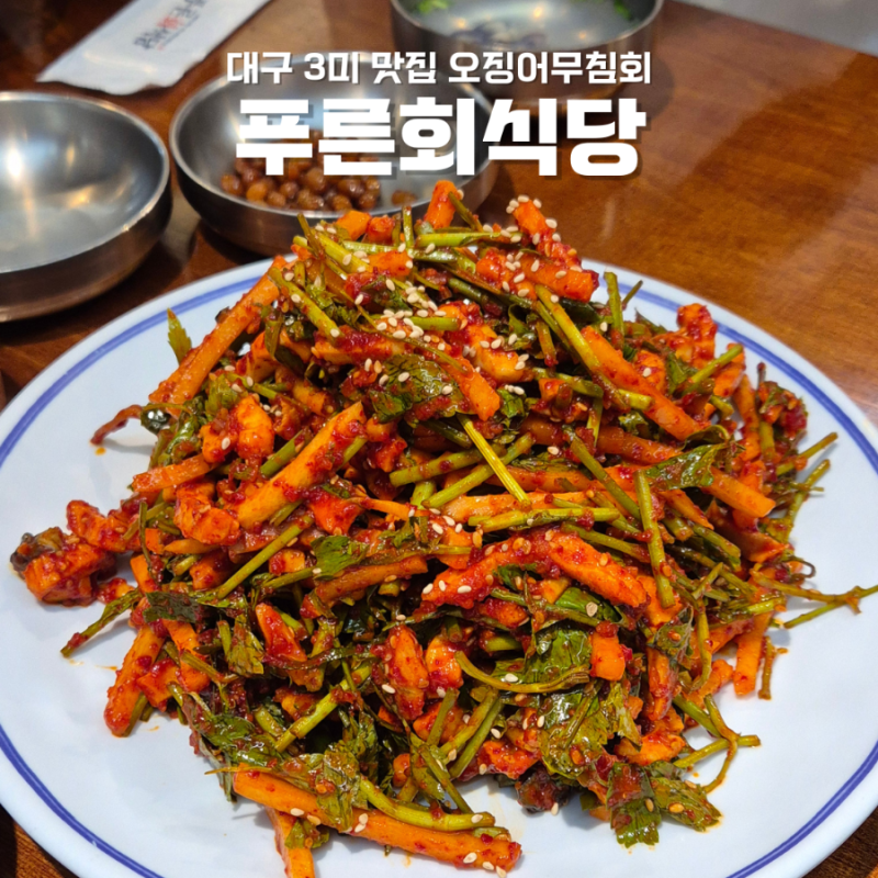 [대구 서구] 푸른회식당 | 대구 3미 맛집 오징어무침회와 바삭한 납작만두