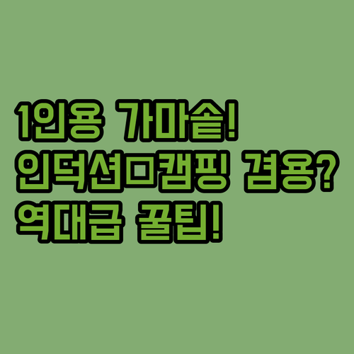 1인용 가마솥 추천 가정용 인덕션 겸용과 야외 캠핑용 미니솥