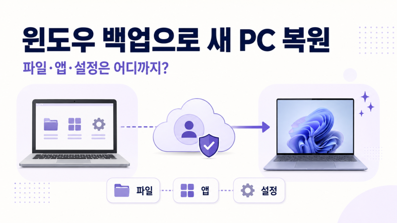 윈도우 백업으로 새 PC 복원, 파일·앱·설정은 어디까지 돌아올까?