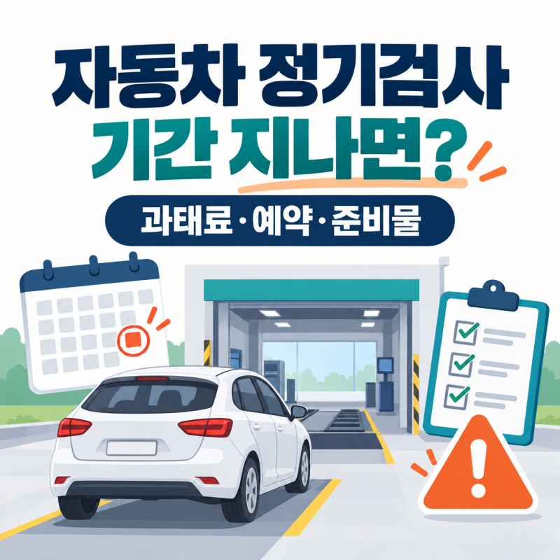자동차 정기검사 기간 지나면?｜과태료 4만원부터·유효기간 조회·예약방법