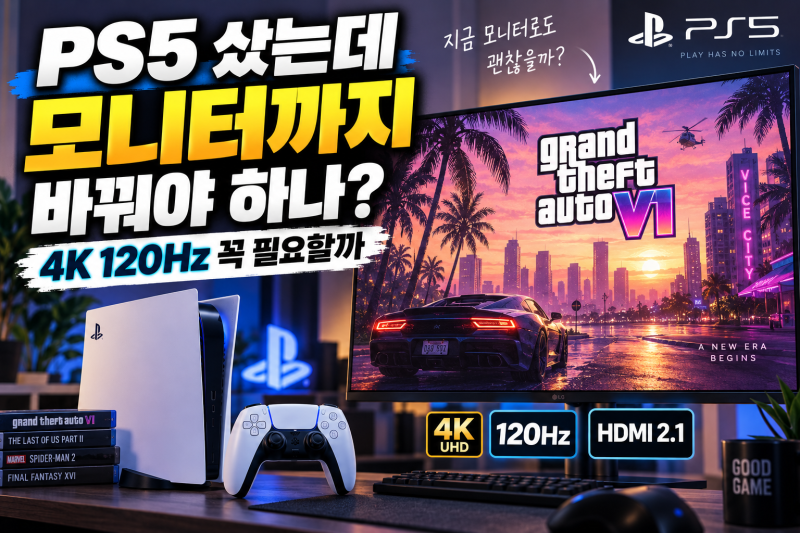 PS5 샀는데 모니터까지 바꿔야 하나? 4K 120Hz 꼭 필요할까