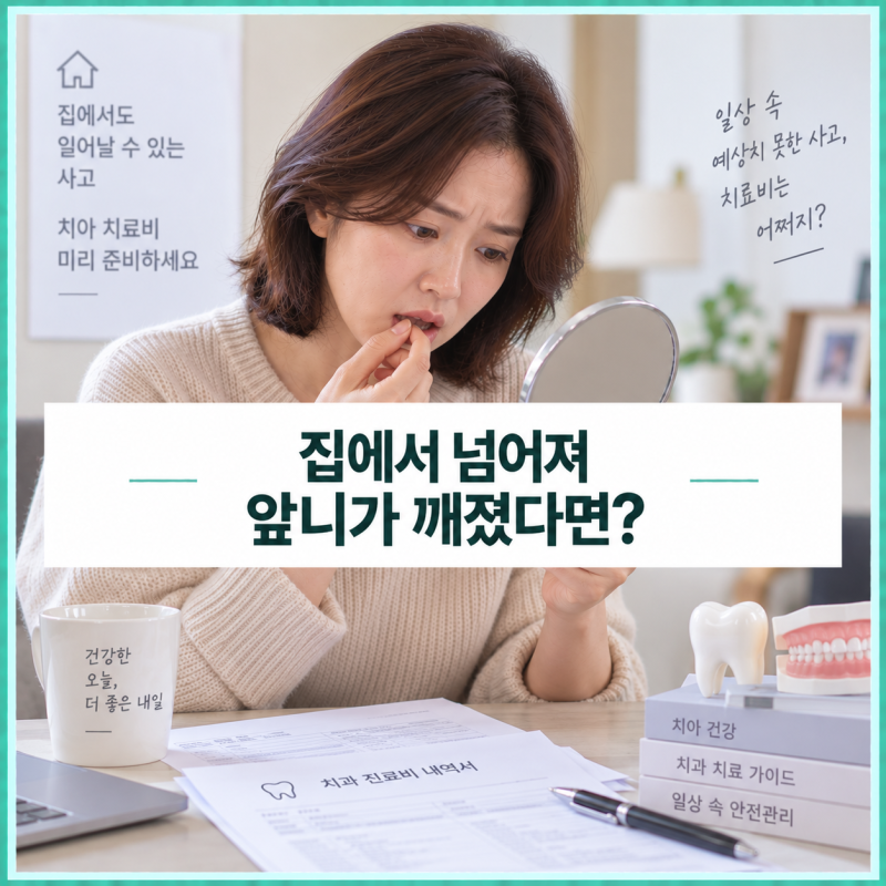 집에서 넘어져 앞니가 깨졌다면? 치과치료비 말고 상해보험도 확인해보세요
