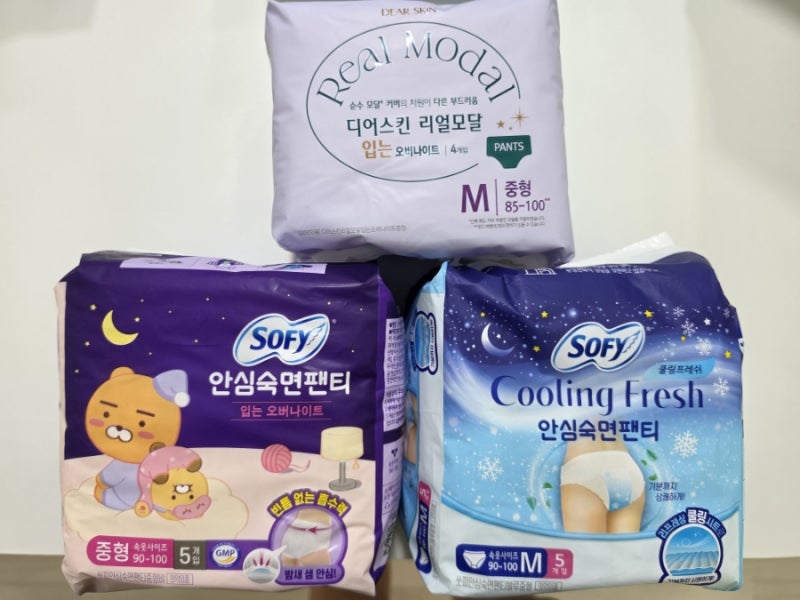 올리브영 입는 오버나이트 내돈내산후기(디어스킨 리얼모달,쏘피 안심숙면팬티)