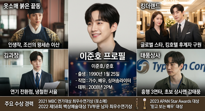 이준호 프로필 나이 데뷔 대표작 총정리｜옷소매 붉은 끝동부터 킹더랜드·태풍상사·차기작....