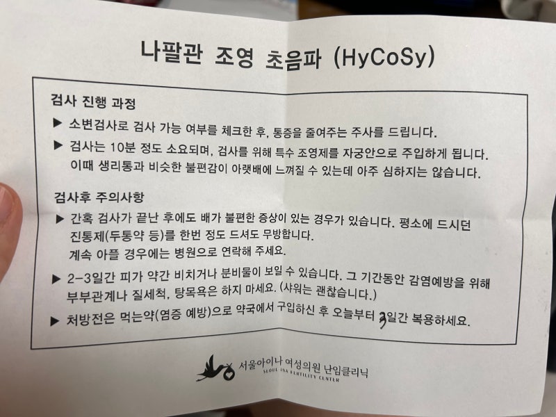 임신 준비 일기 #4 - 나팔관 조영술 후기