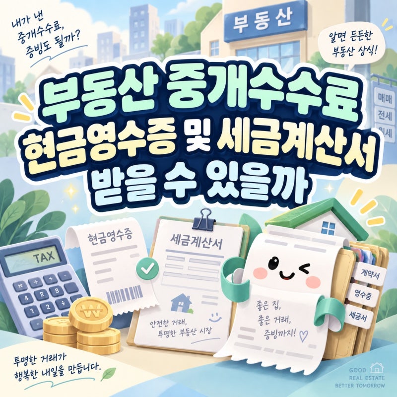 부동산 중개수수료 현금영수증 및 세금계산서 받을 수 있을까?