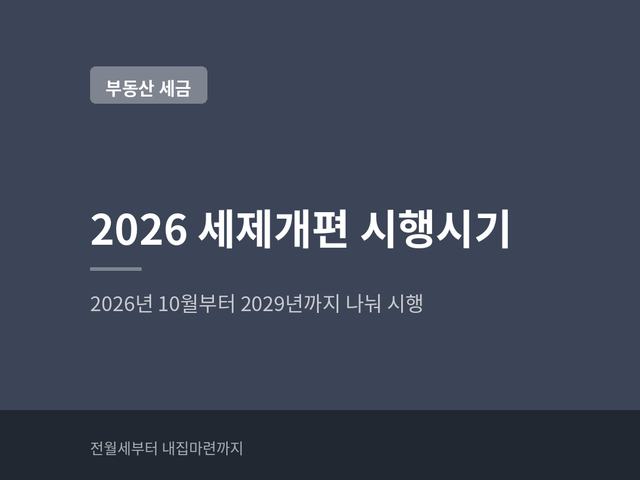 2026 세제개편, 확정된 것과 국회 남은 것? 항목별 시행일 구분 (+10월 1일, 2027년)