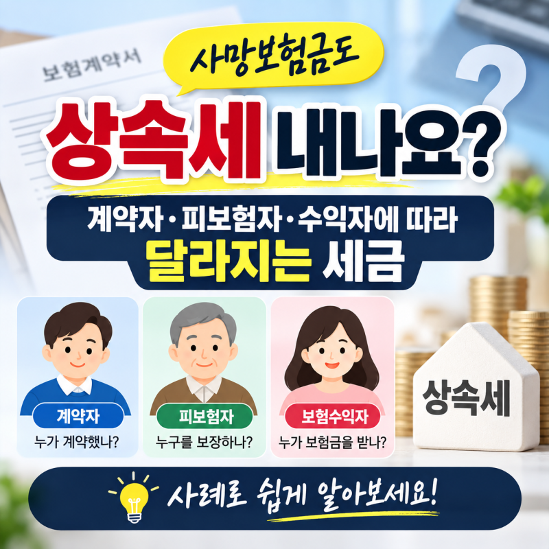 사망보험금도 상속세 내나요? 계약자·피보험자·수익자에 따라 달라지는 세금