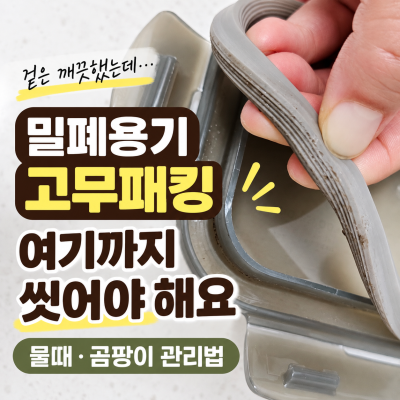 밀폐용기 고무패킹 세척법 물때 곰팡이 관리하는 방법
