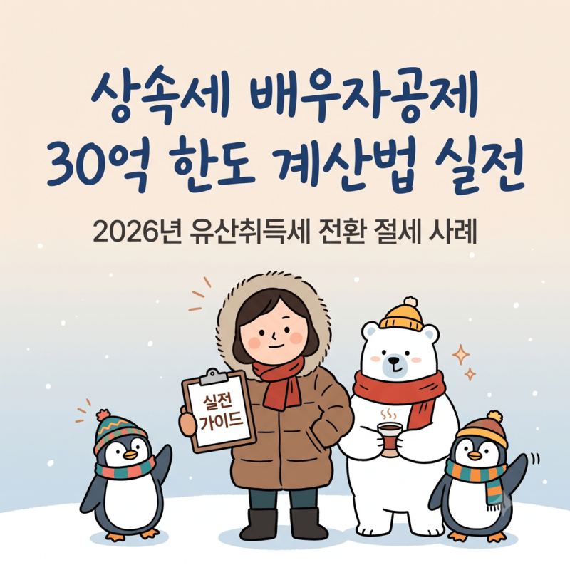 상속세 배우자공제 30억 한도 계산법 실전, 2026년 유산취득세 전환 시 절세 사례