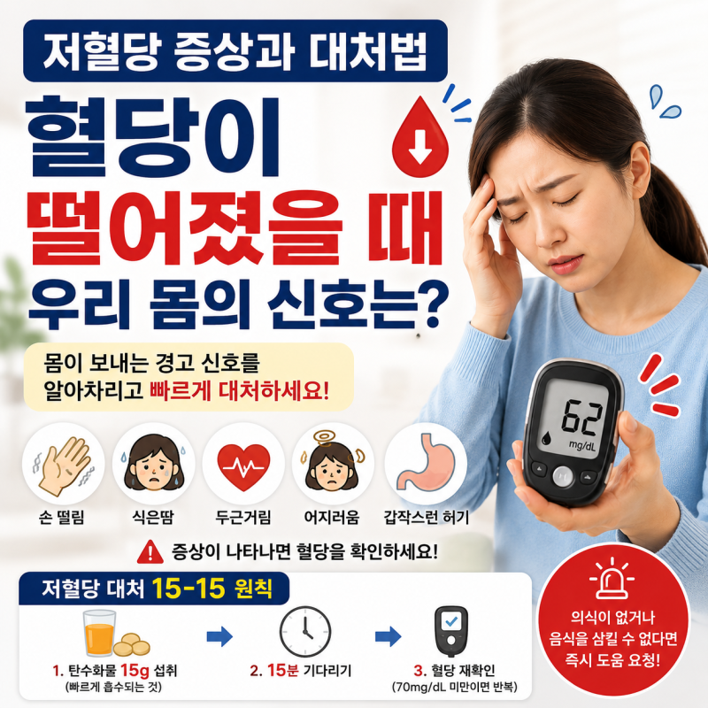 저혈당 증상과 대처법 — 혈당이 떨어졌을 때 우리 몸에서는 어떤 신호가 나타날까?