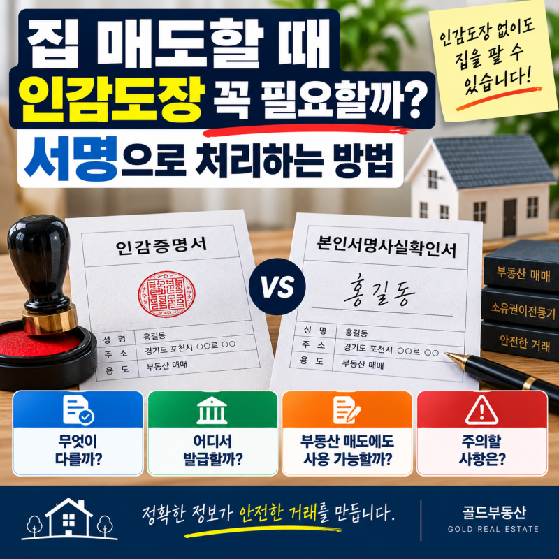 집 매도할 때 인감도장 꼭 필요할까? 서명으로 처리하는 방법