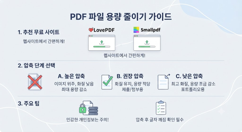 PDF 파일 용량 줄이기 무료 사이트 추천 및 무손실 압축법 총정리