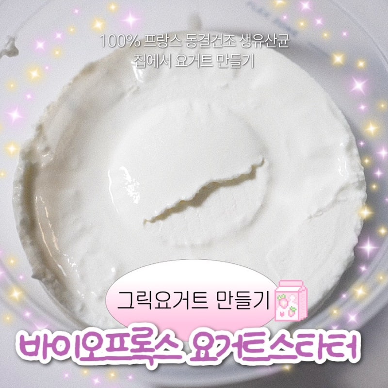 바이오프록스 산미없는 요거트스타터 with 다이소 유청분리기
