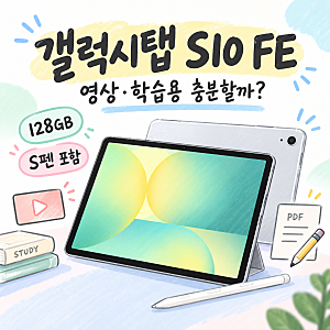 갤럭시탭 S10 FE 128GB, 영상·학습용 태블릿으로 충분할까?