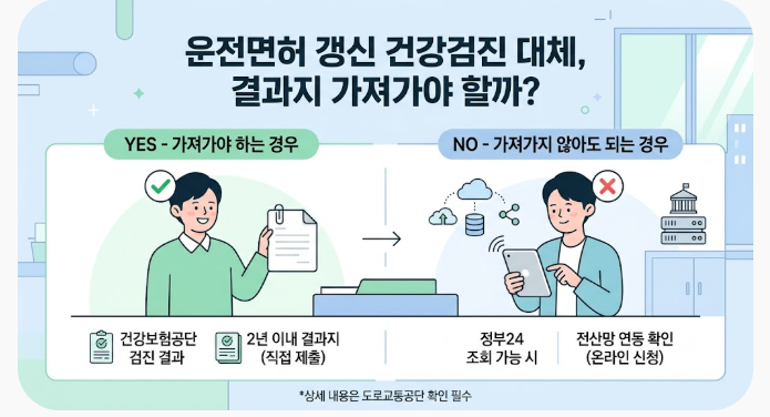 운전면허 갱신 건강검진 대체, 결과지 가져가야 할까?