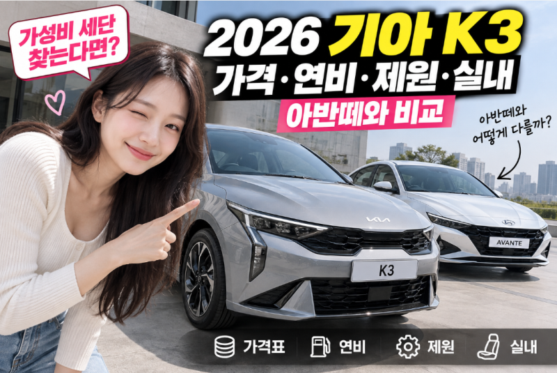 "가성비 세단 찾는다면?”, 2026 기아 K3 가격·연비 살펴보니
