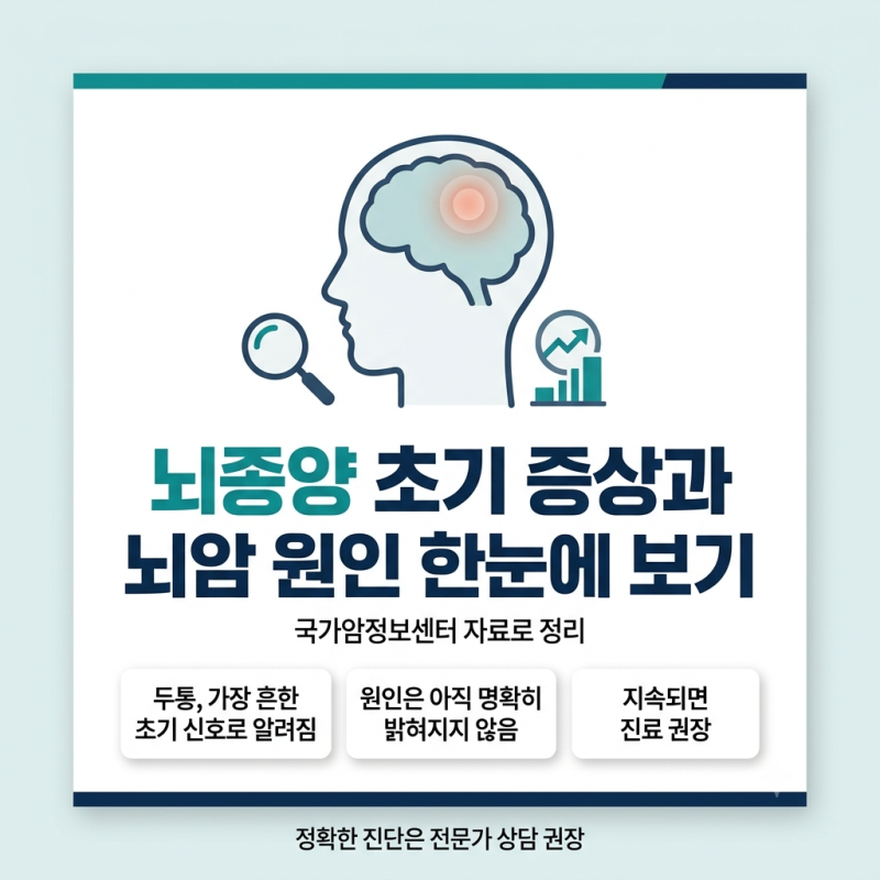 뇌종양 초기 증상과 뇌암 원인 한눈에 보기