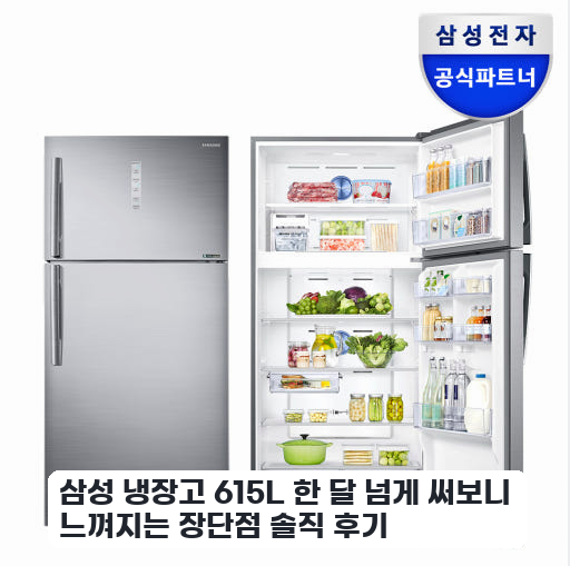 대용량 삼성 615리터 2도어 냉장고 사무실 비치 한 달 사용기