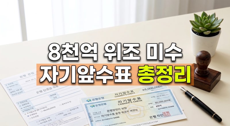 8천억 위조 사건 이후, 자기앞수표 알아야 할 모든 것 (발행·입금·조회·재발행·위조 확인)