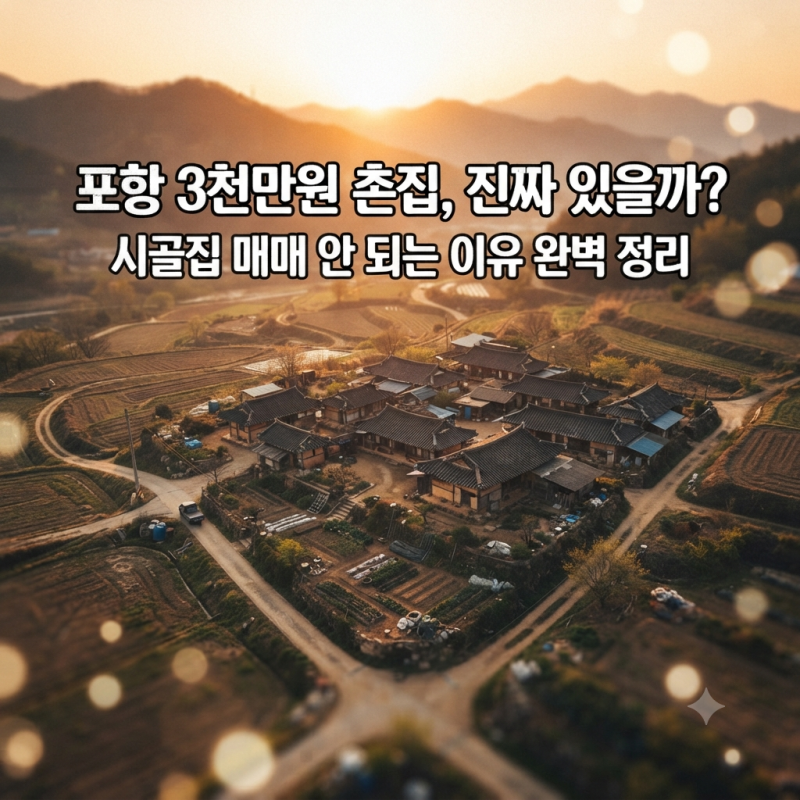 포항 3천만원 촌집, 진짜 있을까? 시골집 매매 안 되는 이유 완벽 정리