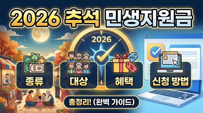 2026 추석 민생지원금 종류 대상 혜택 신청 방법 총정리