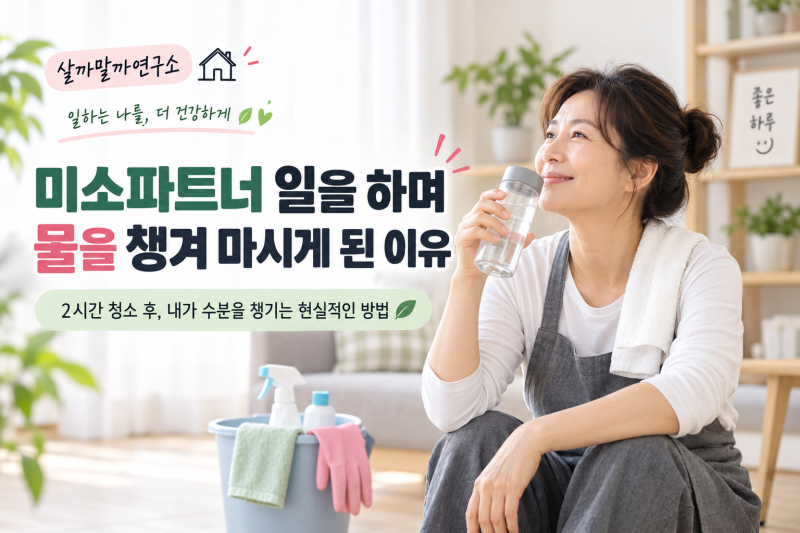 미소파트너 일을 하며 물을 챙기게 된 이유｜2시간 청소하면서 느낀 작은 습관