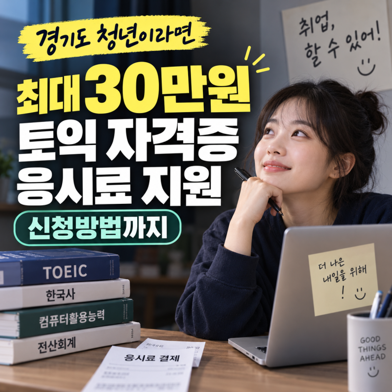 경기도 청년이라면 최대 30만원! 토익, 자격증 응시료 지원 신청방법