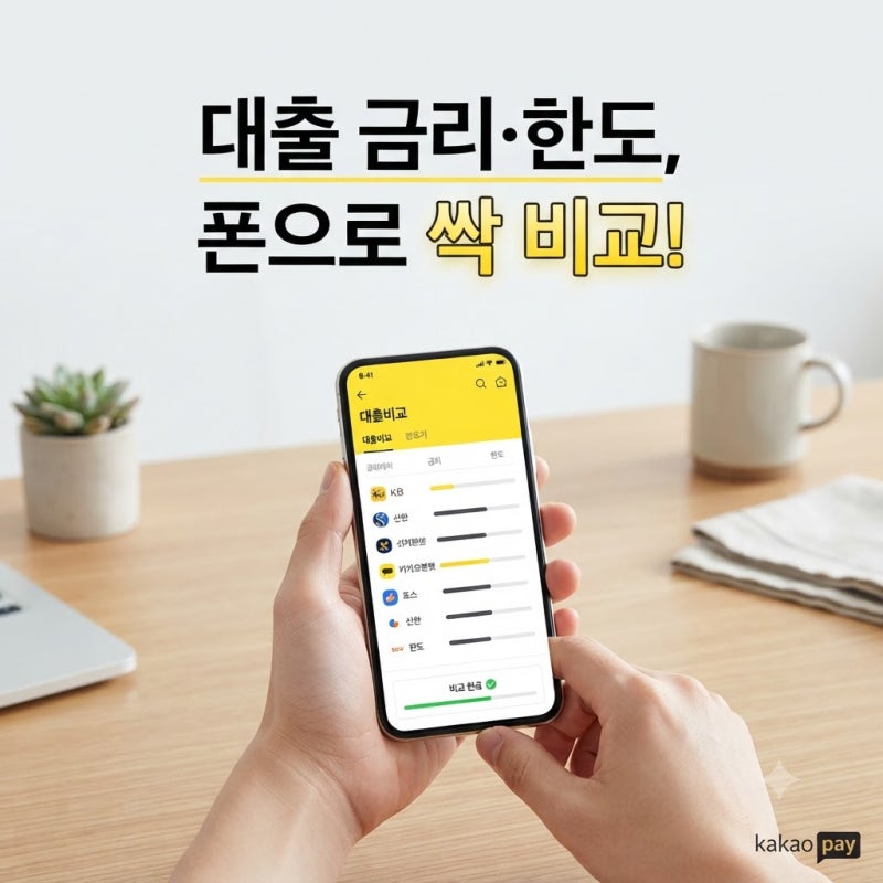 "은행마다 발품 팔 필요 전혀 없습니다!" 카카오페이 대출비교 이용 방법 및 여러 금융회사 ....