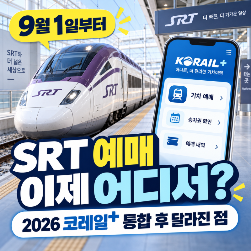 SRT 예매 이제 어디서? 2026 코레일+ 통합 후 달라진 점