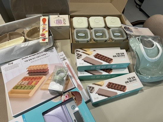 [육아 이유식 준비물] 퍼기 이유식 큐브/릿첼 온도감지스푼/베이비뵨 턱받이/글라스락베이비....
