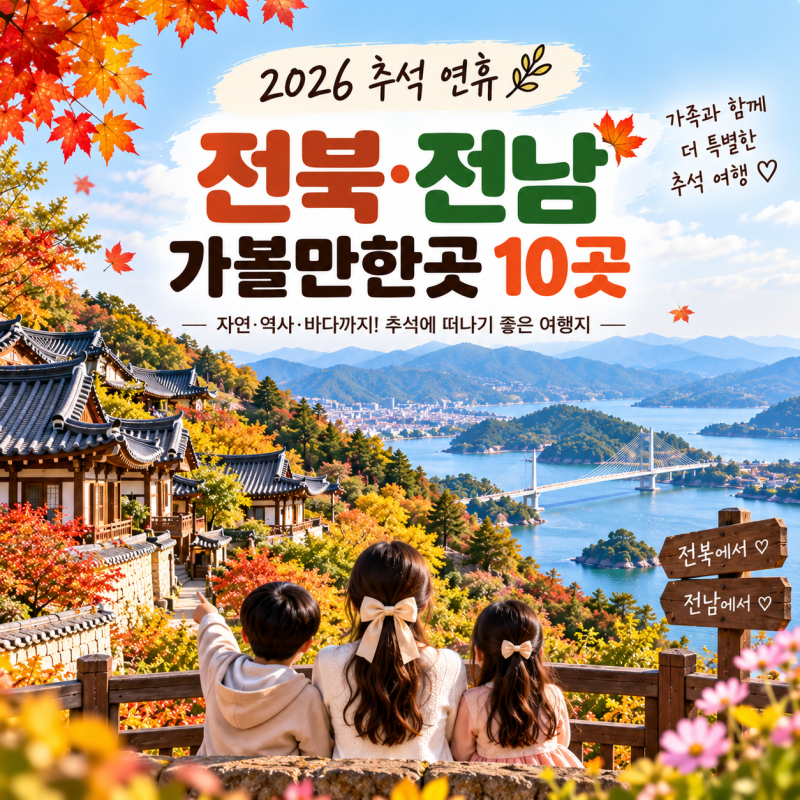 2026 추석 연휴 전북·전남 가볼만한곳 10곳｜가족 나들이 여행지 추천