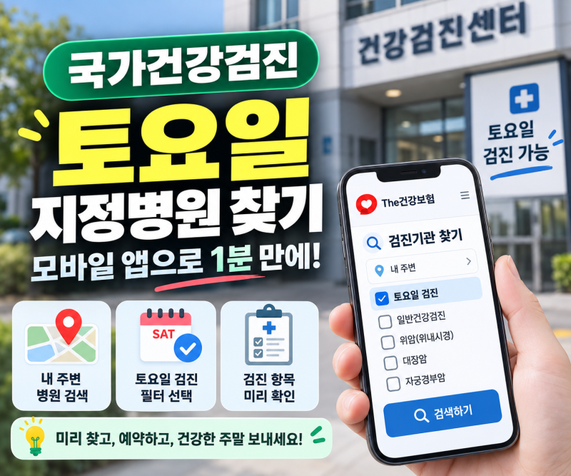 토요일 영업하는 국가건강검진 병원 찾기 및 모바일 예약 가이드
