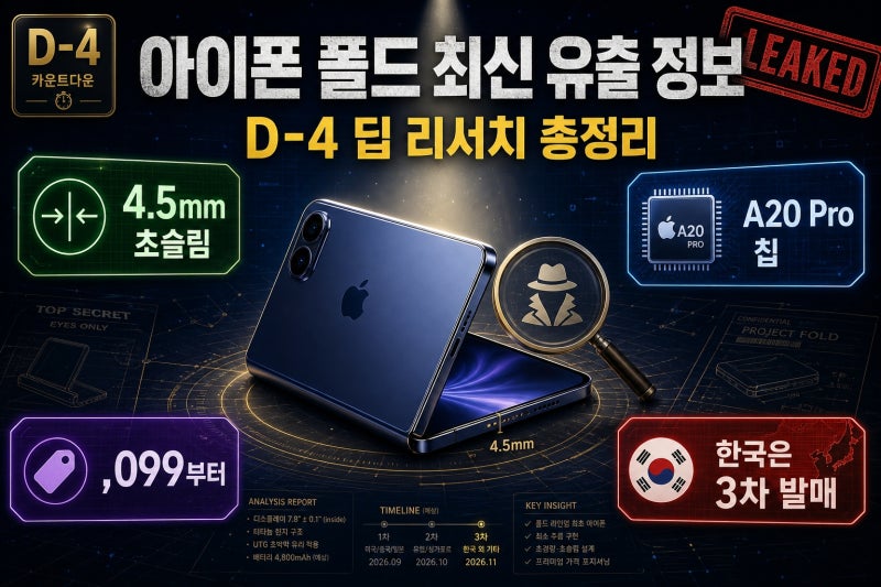 아이폰 폴드(Ultra) 출시 전 최신 유출 정보 딥 리서치