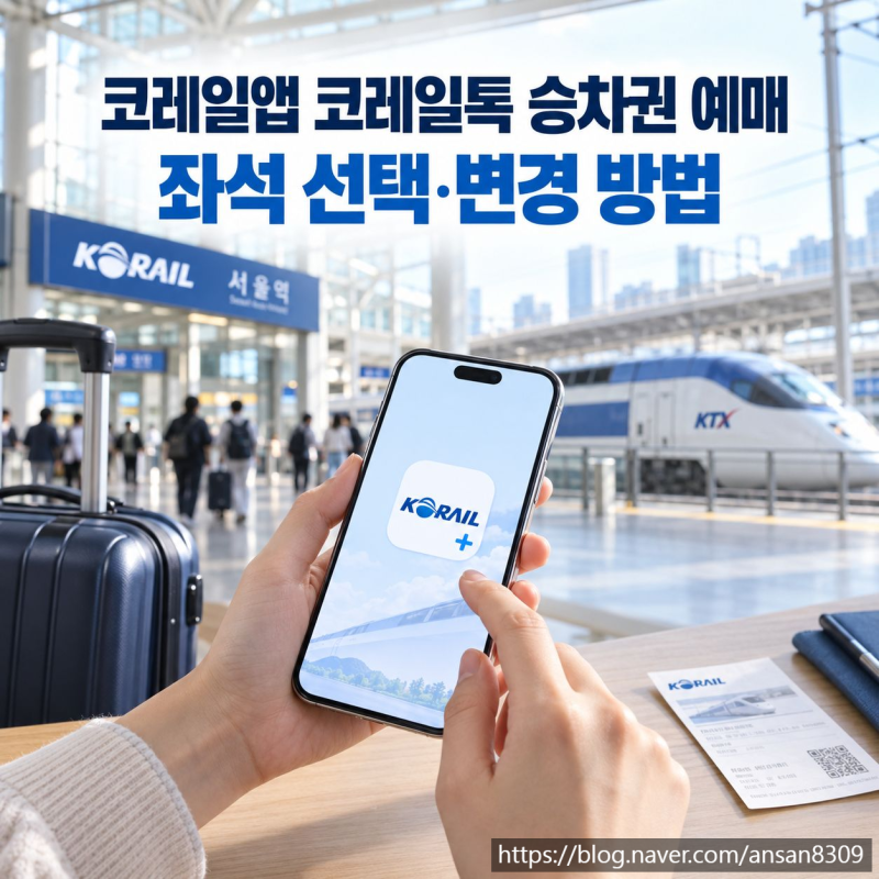 코레일앱 코레일톡 승차권 예매, 좌석 선택·변경 방법