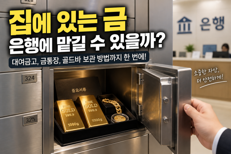 은행에 금 맡기는 방법, 골드바 보관은 대여금고? 금통장과 차이까지 총정리