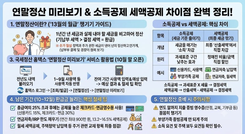 연말정산 미리보기 활용법! 소득공제 세액공제 차이점 알고 13월의 월급 챙기기