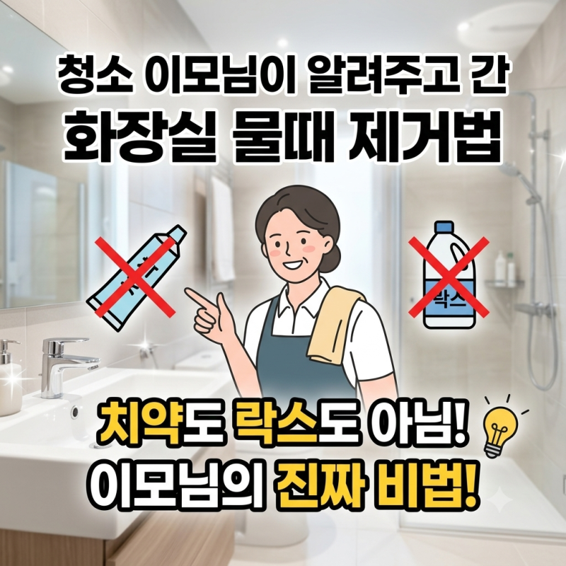청소 이모님이 알려주고 간 화장실 물때 제거법, 치약도 락스도 아니었습니다