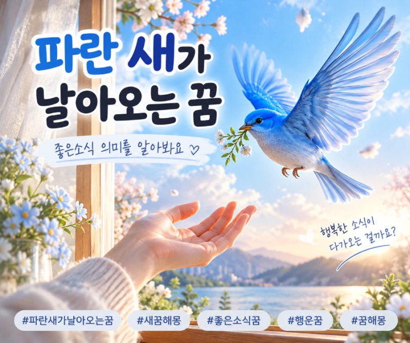 파란 새가 날아오는꿈 좋은소식 의미를 알아봐요
